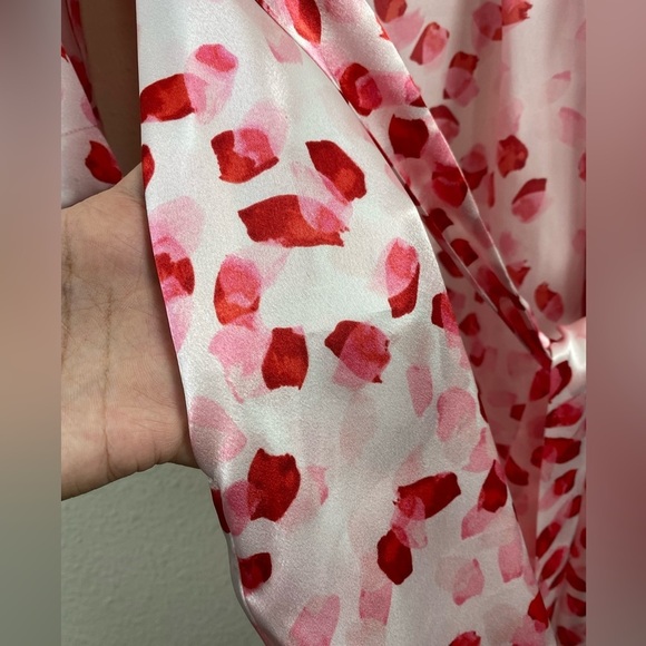 Oscar de la Renta Punk Label Robe Red Pink Valentines sleepwear Women’s Small - Picture 6 of 15